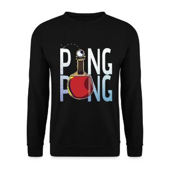Cadeau de maître de tennis de table Word Ping Pong - Sweat-shirt Unisexe - noir - Devant - Alina (178cm) & Michal (187cm)