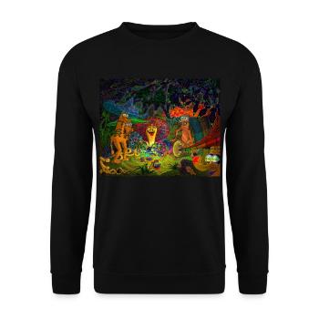 Mushroom party - Unisex Sweatshirt - black - Front - Alina (178cm) & Michal (187cm)