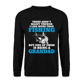 Fishing Grandad - Unisex Sweatshirt - black - Front - Alina (178cm) & Michal (187cm)