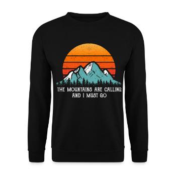 Camping Berge Retro Vintage Spruch Geschenk Shirt - Unisex Pullover - Schwarz - Vorne - Alina (178cm) & Michal (187cm)
