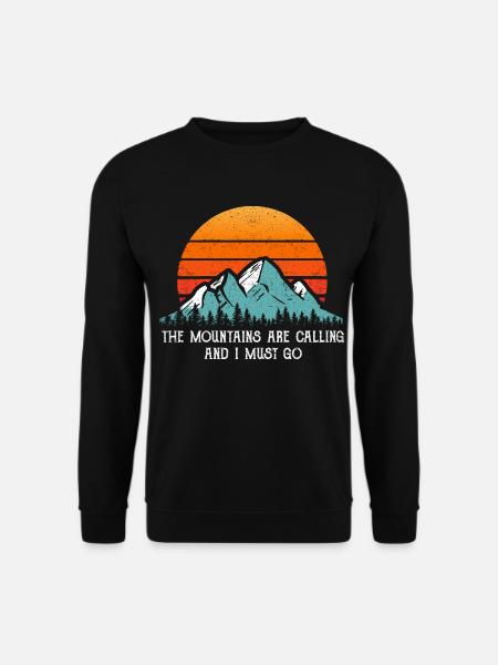 Camping Berge Retro Vintage Spruch Geschenk Shirt - Unisex Pullover - Schwarz