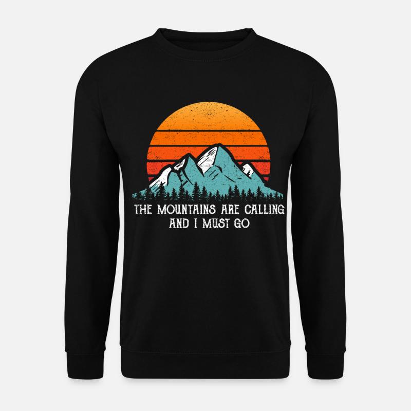 Camping Berge Retro Vintage Spruch Geschenk Shirt - Unisex Pullover - Schwarz