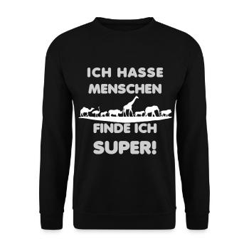 PEOPLE ARE DOOF LOVE FOR ANIMALS - Unisex Sweatshirt - black - Front - Alina (178cm) & Michal (187cm)