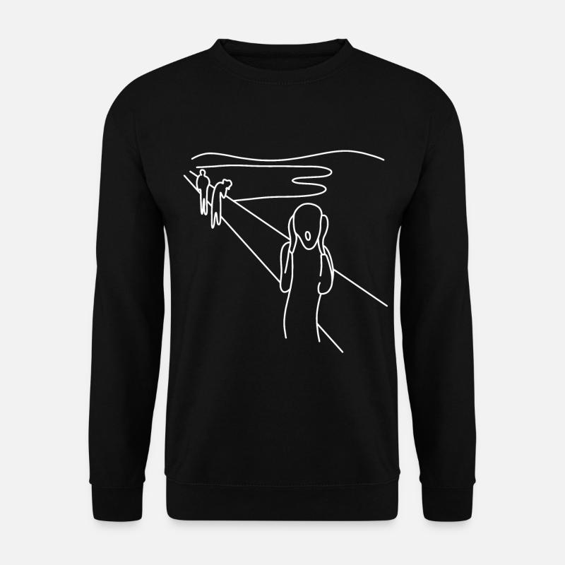Schrei Kunst Art Geschenk Modern One Line Gemälde - Unisex Pullover - Schwarz