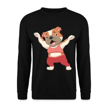 Chien fitness gym chien de sport - Sweat-shirt Unisexe - noir - Devant - Alina (178cm) & Michal (187cm)