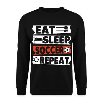 Eat Sleep Soccer Repeat - Unisex Sweatshirt - black - Front - Alina (178cm) & Michal (187cm)