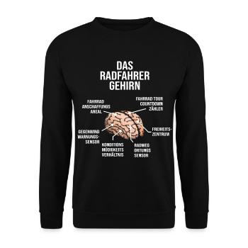 Radfahrer Gehirn Fahrrad Mountainbike Rennrad - Unisex Pullover - Schwarz - Vorne - Alina (178cm) & Michal (187cm)
