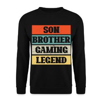 Jeu cadeau - Jeu fils de frère Jeux De Jeu - Sweat-shirt Unisexe - noir - Devant - Alina (178cm) & Michal (187cm)