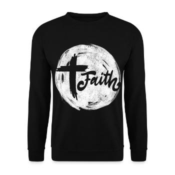 Faith - Unisex Sweatshirt - black - Front - Alina (178cm) & Michal (187cm)