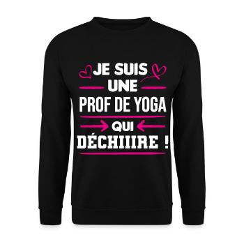 cadeau marrant prof de yoga la meilleure namste - Sweat-shirt Unisexe - noir - Devant - Alina (178cm) & Michal (187cm)