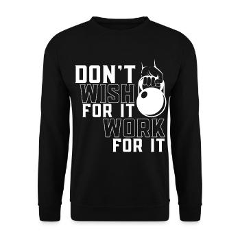 Arbeite Für Es Gym Workout Fitnessstudio - Unisex Pullover - Schwarz - Vorne - Alina (178cm) & Michal (187cm)