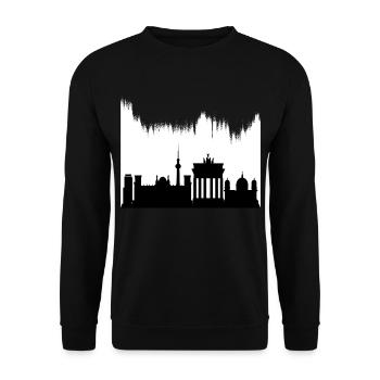 Berlin Germany Deutschland Skyline City - Unisex Sweatshirt - black - Front - Alina (178cm) & Michal (187cm)