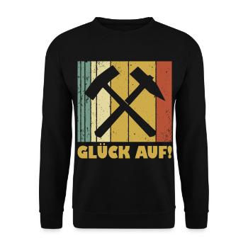Glück Auf Ruhrpott Ruhrgebiet Geschenk - Unisex Pullover - Schwarz - Vorne - Alina (178cm) & Michal (187cm)