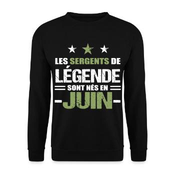 Sergent cadeau anniversaire juin militaire - Sweat-shirt Unisexe - noir - Devant - Alina (178cm) & Michal (187cm)