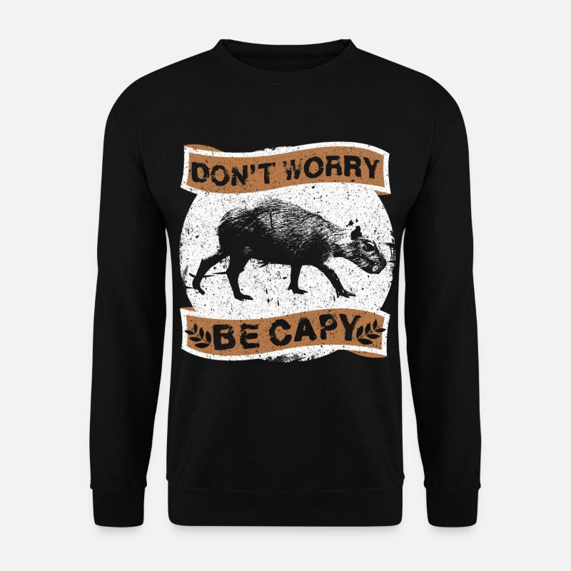 Capybara Wasserschwein Nagetier - Unisex Pullover - Schwarz