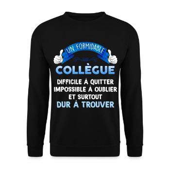Collègue formidable. Idée cadeau homme retraité - Sweat-shirt Unisexe - noir - Devant - Alina (178cm) & Michal (187cm)