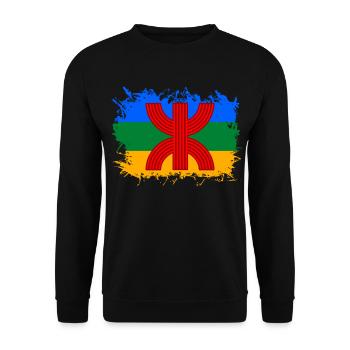 Berber Fahne Amazigh Nordafrika - Unisex Pullover - Schwarz - Vorne - Alina (178cm) & Michal (187cm)