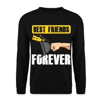 Excavator Friends Best Friends Forever Excavator Shovel - Unisex Sweatshirt - black - Front - Alina (178cm) & Michal (187cm)