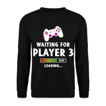 Waiting For Player 3 - Unisex Pullover - Schwarz - Vorne - Alina (178cm) & Michal (187cm)