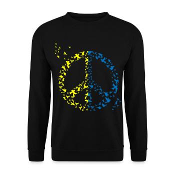 Ukraine Bird Peace Sign Ukraine Flag Peace Bird - Unisex Pullover - Schwarz - Vorne - Alina (178cm) & Michal (187cm)