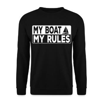 My Boat My Rules Captain's Saying Sailboat - Unisex Sweatshirt - black - Front - Alina (178cm) & Michal (187cm)