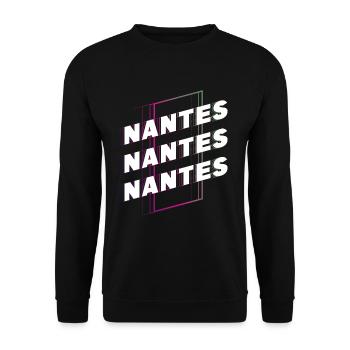 Nantes France City Font Skyline Accueil - Sweat-shirt Unisexe - noir - Devant - Alina (178cm) & Michal (187cm)