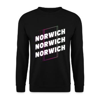 Norwich Angleterre UK City Font Skyline Accueil - Sweat-shirt Unisexe - noir - Devant - Alina (178cm) & Michal (187cm)