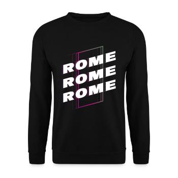 Rom Rome Italien Stadt Schrift Skyline Heimat - Unisex Pullover - Schwarz - Vorne - Alina (178cm) & Michal (187cm)
