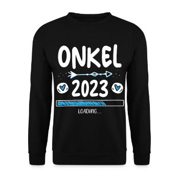 Onkel 2023 Loading - Unisex Pullover - Schwarz - Vorne - Alina (178cm) & Michal (187cm)
