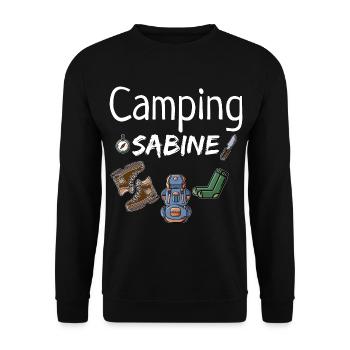 Camping Sabine Camper Camperin Geschenk - Unisex Pullover - Schwarz - Vorne - Alina (178cm) & Michal (187cm)