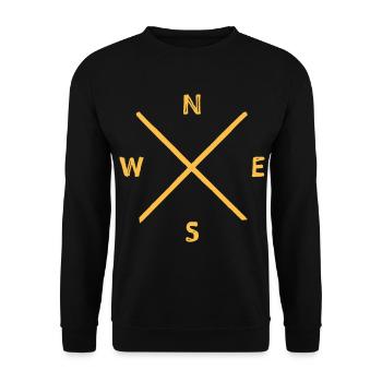Compass Signpost Hiking - Unisex Sweatshirt - black - Front - Alina (178cm) & Michal (187cm)