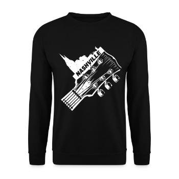 Nashville Tennessee USA Gitarre Skyline Musik - Unisex Pullover - Schwarz - Vorne - Alina (178cm) & Michal (187cm)
