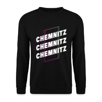 Chemnitz Germany City Font Skyline Home - Unisex Sweatshirt - black - Front - Alina (178cm) & Michal (187cm)
