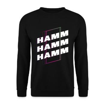 Hamm Deutschland Stadt Schrift Skyline Heimat - Unisex Pullover - Schwarz - Vorne - Alina (178cm) & Michal (187cm)