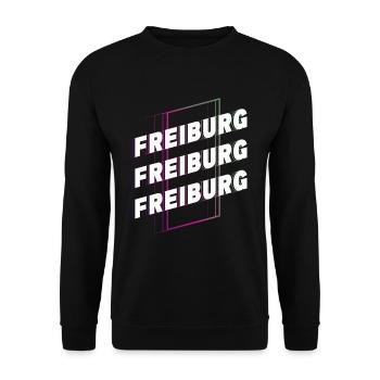 Freiburg Germany City Font Skyline Home - Unisex Sweatshirt - black - Front - Alina (178cm) & Michal (187cm)