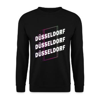 Düsseldorf Allemagne City Font Skyline - Sweat-shirt Unisexe - noir - Devant - Alina (178cm) & Michal (187cm)