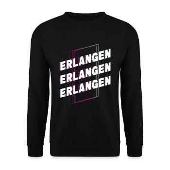 Erlangen Germany City Font Skyline Home - Unisex Sweatshirt - black - Front - Alina (178cm) & Michal (187cm)