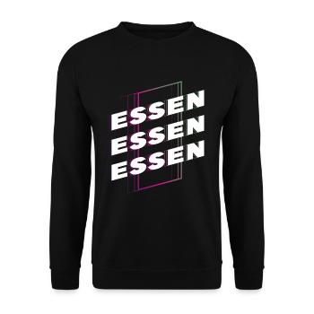 Essen Deutschland Stadt Schrift Skyline Heimat - Unisex Pullover - Schwarz - Vorne - Alina (178cm) & Michal (187cm)