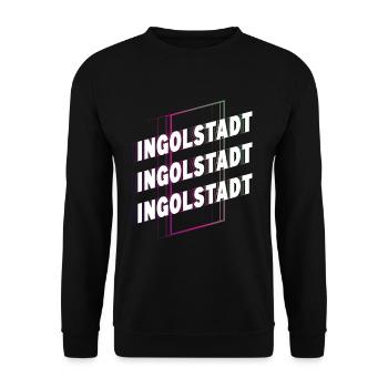 Ingolstadt Deutschland Stadt Schrift Skyline - Unisex Pullover - Schwarz - Vorne - Alina (178cm) & Michal (187cm)