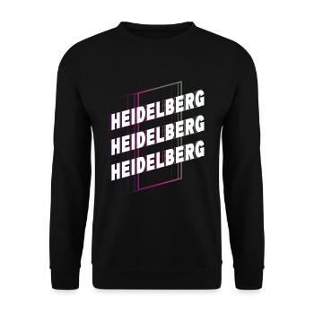 Heidelberg Deutschland Stadt Schrift Skyline - Unisex Pullover - Schwarz - Vorne - Alina (178cm) & Michal (187cm)