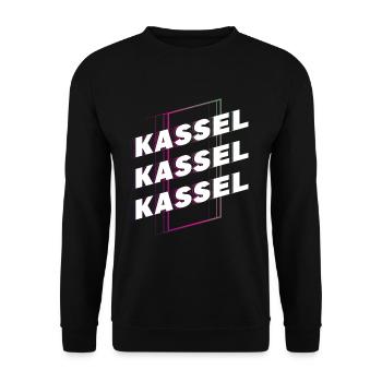 Kassel Germany City Font Skyline Home - Unisex Sweatshirt - black - Front - Alina (178cm) & Michal (187cm)
