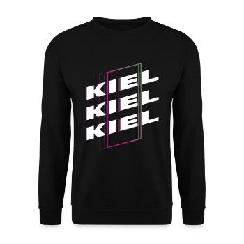 Kiel Germany City Font Skyline Home - Unisex Sweatshirt - black - Front - Alina (178cm) & Michal (187cm)