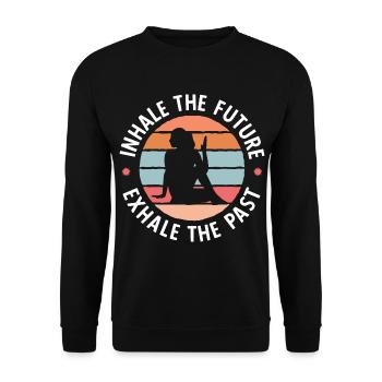 Yogalehrer Spruch Für Yogi Yoga - Unisex Pullover - Schwarz - Vorne - Alina (178cm) & Michal (187cm)