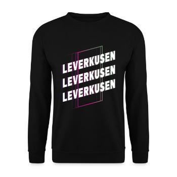 Leverkusen Germany City Font Skyline - Unisex Sweatshirt - black - Front - Alina (178cm) & Michal (187cm)