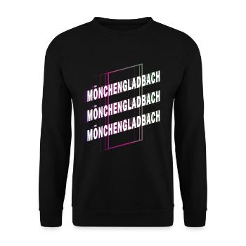 Mönchengladbach Germany City Font Home - Unisex Sweatshirt - black - Front - Alina (178cm) & Michal (187cm)