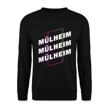 Mülheim Deutschland Stadt Schrift Skyline Heimat - Unisex Pullover - Schwarz - Vorne - Alina (178cm) & Michal (187cm)