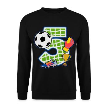 Football 5ème anniversaire numéro 5 - 5 ans - Sweat-shirt Unisexe - noir - Devant - Alina (178cm) & Michal (187cm)