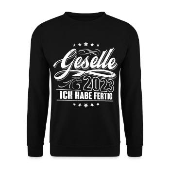 Geselle 2023 Gesellenprüfung - Unisex Pullover - Schwarz - Vorne - Alina (178cm) & Michal (187cm)