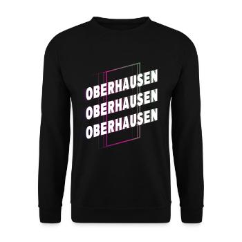Oberhausen Germany City Font Skyline - Unisex Sweatshirt - black - Front - Alina (178cm) & Michal (187cm)