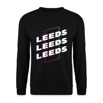 Leeds Angleterre Royaume-Uni City Font Skyline Accueil - Sweat-shirt Unisexe - noir - Devant - Alina (178cm) & Michal (187cm)